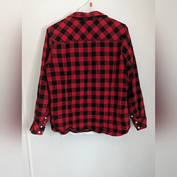 BC Clothing Buffalo Plaid Button Snap Collared Women's Shirt Size L - Picture 2 of 6